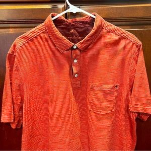 Tommy Bahama,Men’s Short Sleeve Polo, Red with strips, Size XL